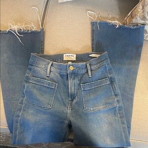 Frame Denim Blue Ankle & Cropped Jeans